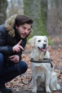 Training a dog, talking to a dog