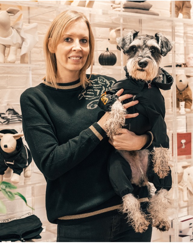 pet and owner in matching outfits